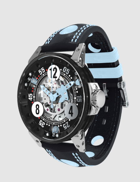 Replica BRM Watch Racing V6-44-SA Men V6-44-SA Light Blue Skeleton